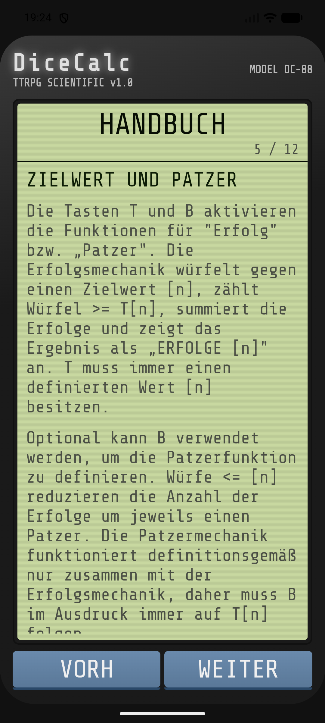 German localization of the in-app manual